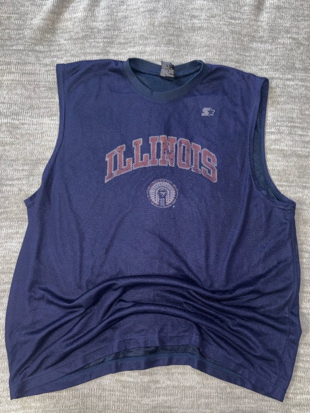 VINTAGE STARTER Navy Mesh Team Logo Tank